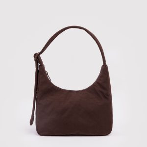 Mini Nylon Shoulder Bag - Coffee