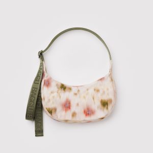 Small Nylon Crescent Bag - Abstract Floral