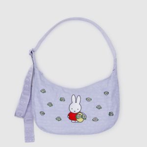 Medium Nylon Crescent Bag - Embroidered Miffy