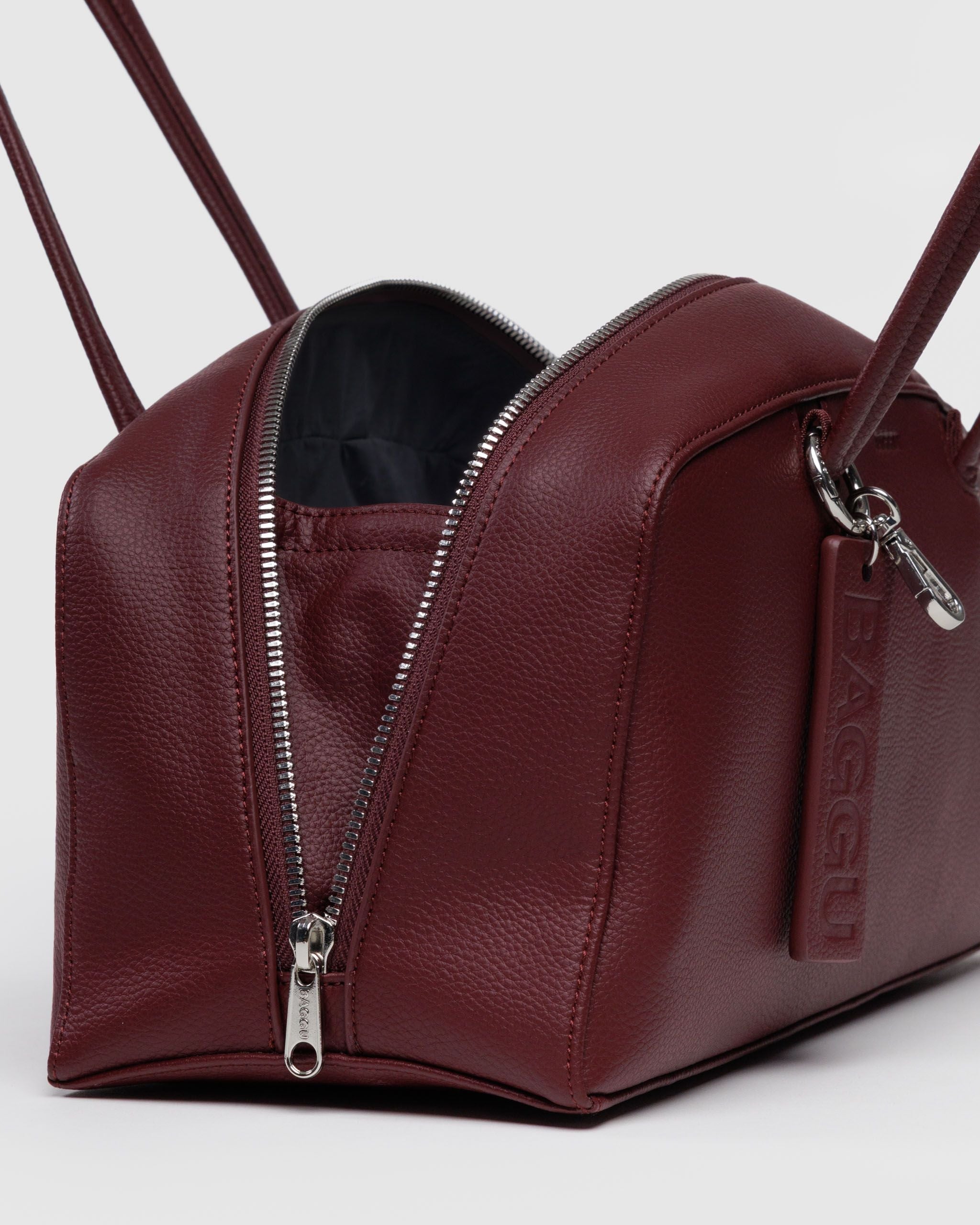 Recycled Leather Bowler Bag - Mahogany - Image 4
