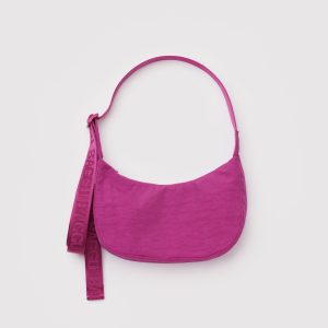 Small Nylon Crescent Bag - Deep Fuchsia