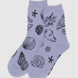 Crew Sock - Shells Light Blue