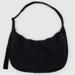 Large Nylon Crescent Bag - Black