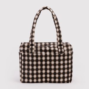 Small Cloud Carry-On - Blurred Gingham Brown