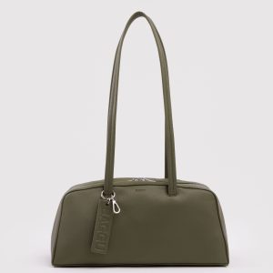 Recycled Leather Bowler Bag - Loden