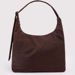 Nylon Shoulder Bag - Coffee