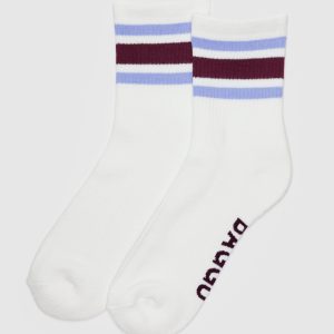 Ribbed Sock - Ivory Stripe
