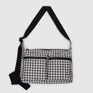 Medium Cargo Crossbody - Black & White Gingham