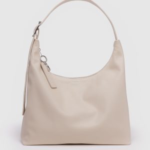 Recycled Leather Shoulder Bag - Stone