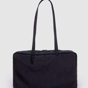 Medium Nylon Bowler Bag - Black